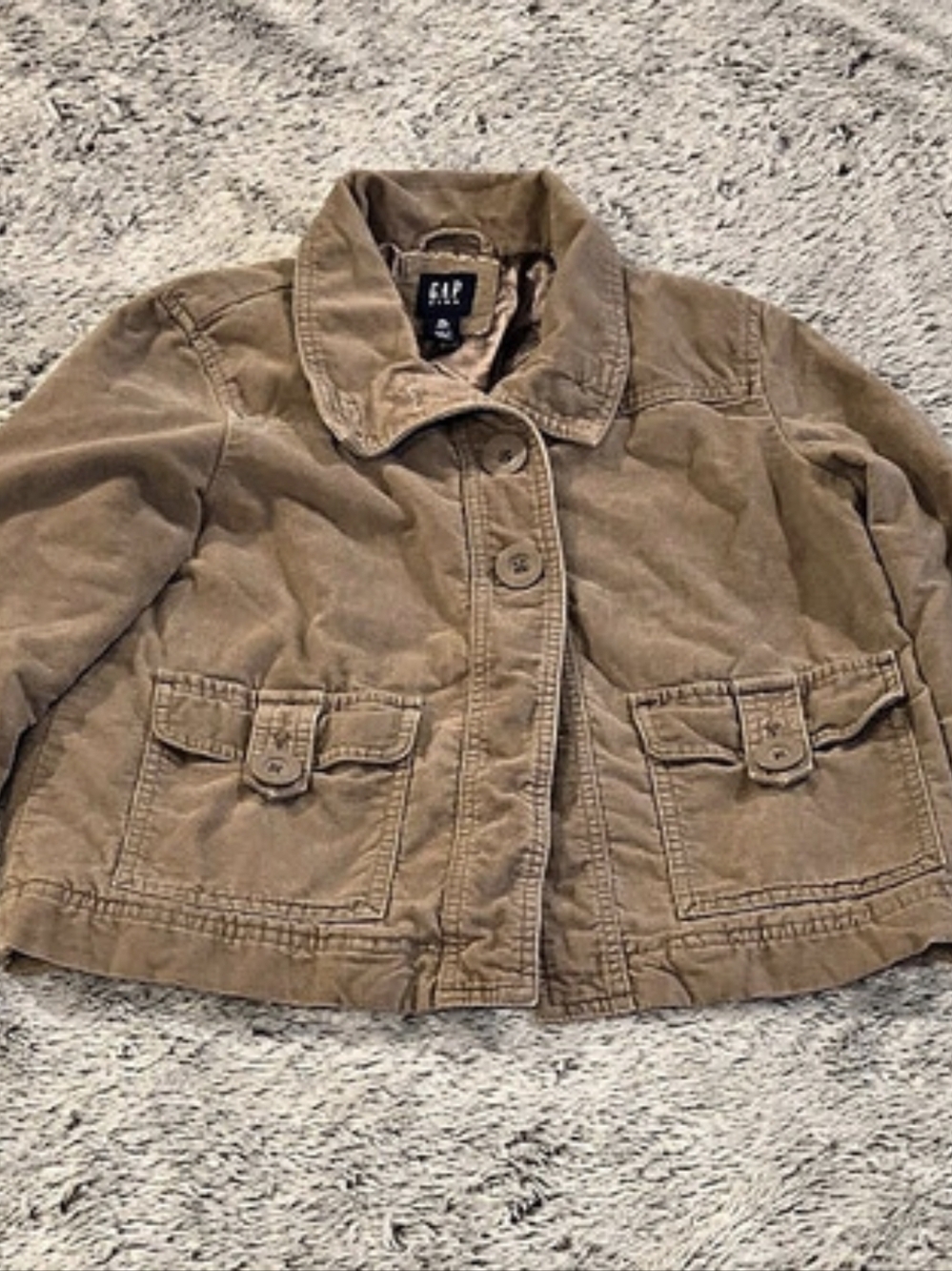 Girls Gap Tan Utility Jacket Sz 12